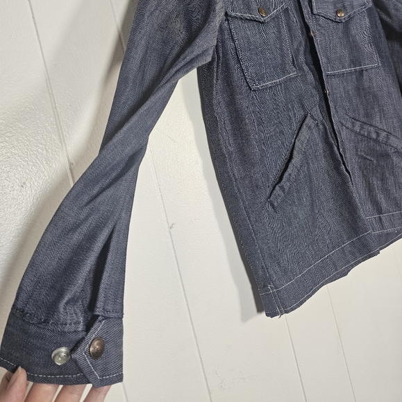 Vintage Swingster Thin Denim Jacket Tolban Calloway Chemical Small Blue - Picture 3 of 6